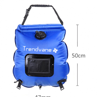 20L Outdoor Portable Camping Hiking Solar Heated Shower blue color